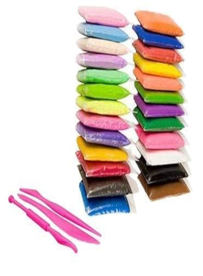 Evisha Modelling DIY Air Dry Clay Play Dough Light Weight for Kids and Art & Craft (Twenty Four Pack Clay) - Image 1